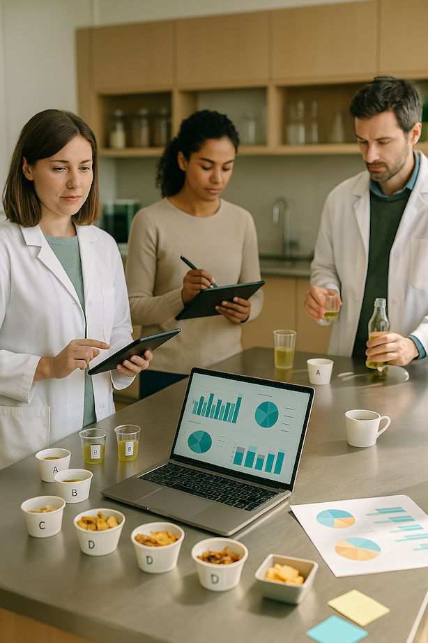 Recherche et développement produit avec tests sur des prototypes food & beverage